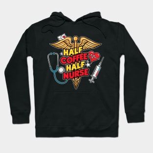 Half coffee Half nurse latte caffeine lovers hospital medical staff workers 2 Hoodie